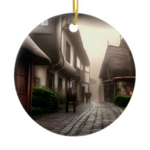 霧の日にホビトンのダウンタウン