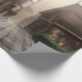 霧の日にホビトンのダウンタウン ラッピングペーパー (角)