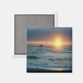 霧の日の入り/海の景色…..... マグネット (正面/裏面)