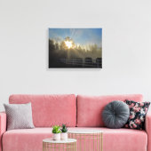 霧の日の出 キャンバスプリント (インサイチュ (リビング))