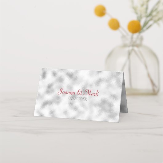 霧の明るい灰色のガラスパターン プレイスカード (裏面)