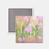 霧の朝のディアンサス マグネット (正面/裏面)