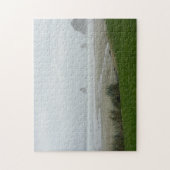 霧の朝のビーチ ジグソーパズル (縦)