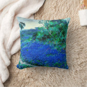 霧の朝のブルーボンネット クッション (ブランケット)