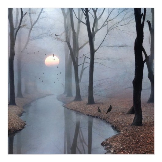 霧の朝の写真の拡大 フォトプリント            (正面)