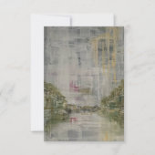 霧の朝の抽象芸術横向きノートカード サンキューカード (正面)