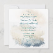 霧の朝の牧草地結婚2の 招待状 (正面)