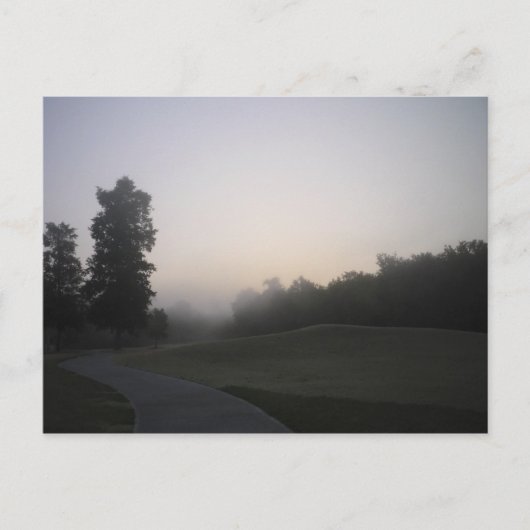 霧の朝の道 ポストカード (正面)