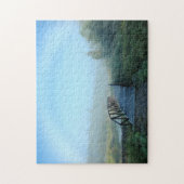 霧の朝の風光明媚な大規模な写真パズル ジグソーパズル (縦)