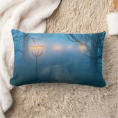 霧の枕に提灯 ランバークッション (ブランケット)