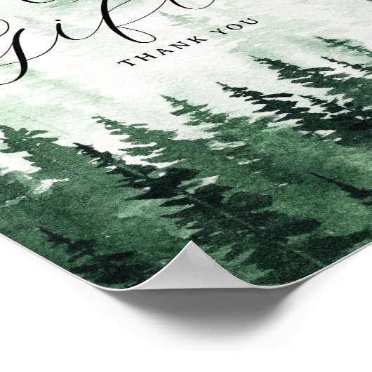 霧の森のカードとギフトのサイン ポスター (角)