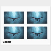 霧の森のステッカーにドローン 長方形シール (シート)