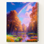 霧の森の上の魅惑的な虹 ノートブック (裏面)