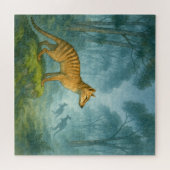 霧の森の中のタスマニアの虎（フクロオカミ） ジグソーパズル (横)