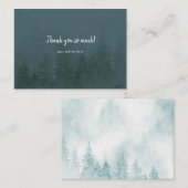 霧の森の中の常緑樹ダークティール（緑がかった色） ノートカード (正面/裏面)