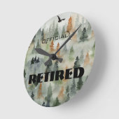 霧の森の公式退職したまたは任意の単語の時計 ラウンド壁時計 (傾斜)