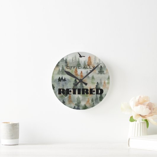 霧の森の公式退職したまたは任意の単語の時計 ラウンド壁時計 (ホーム)