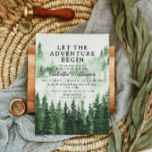 霧の森の冒険ベビーシャワー 招待状