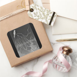 霧の森の四角いステッカー スクエアシール