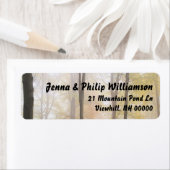 霧の森の木の自然テーマアドレス ラベル (インサイチュ)