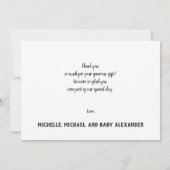 霧の森の森の田舎の鹿の男の子の赤ちゃんシャワー サンキューカード (裏面)