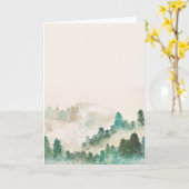 霧の森の水の色のグリーティングカード カード (黄色い花)