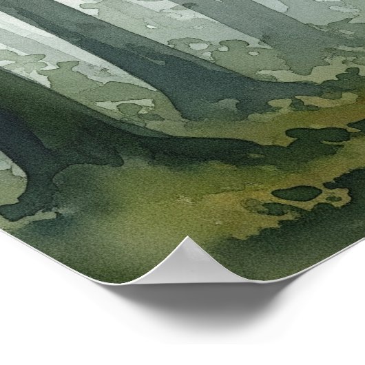 霧の森の水色 ポスター (角)