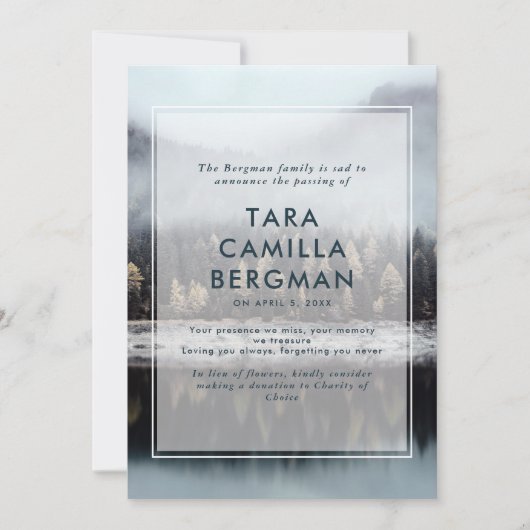 霧の森の湖の死 案内状 (正面)