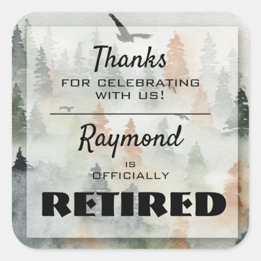 霧の森の男らし党のスティッカー好み スクエアシール (正面)