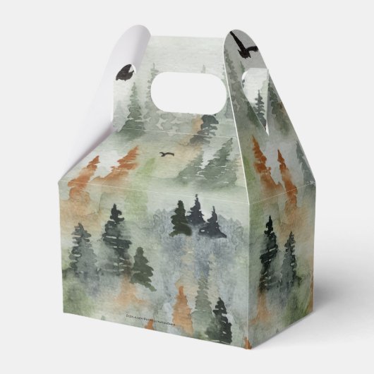 霧の森の男らし誕生日パーティーの好意ボックス フェイバーボックス (裏面サイド)