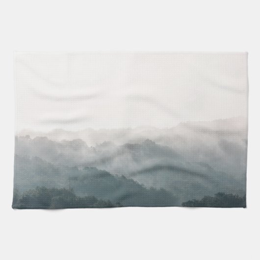 霧の森の自然写真 キッチンタオル (横)