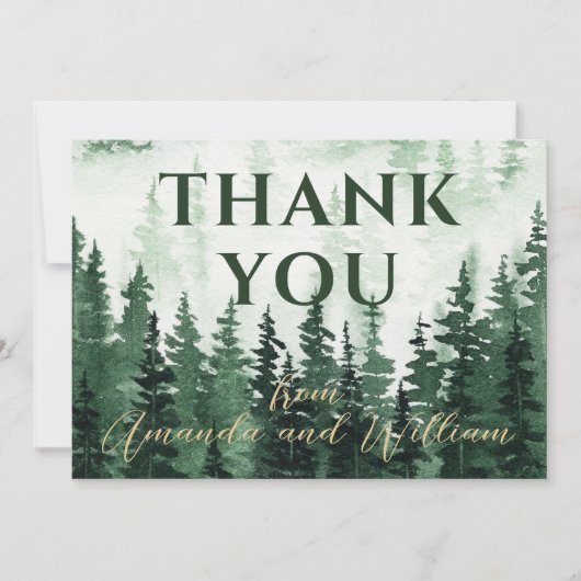 霧の森の赤ちゃんシャワーありがとう サンキューカード (正面)