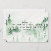 霧の森の赤ちゃんシャワーありがとう サンキューカード (裏面)