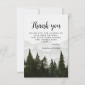 霧の森の赤ちゃんシャワーありがとう サンキューカード (正面)