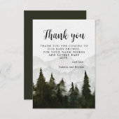 霧の森の赤ちゃんシャワーありがとう サンキューカード (正面/裏面)