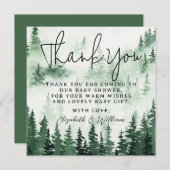 霧の森の赤ちゃんシャワーありがとう サンキューカード (正面/裏面)