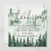 霧の森の赤ちゃんシャワーありがとう サンキューカード (正面)