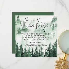 霧の森の赤ちゃんシャワーありがとう サンキューカード