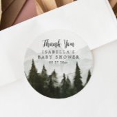 霧の森の赤ちゃんシャワーありがとう ラウンドシール