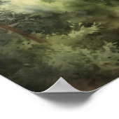 霧の森の風景アートプリントポスター ポスター (角)