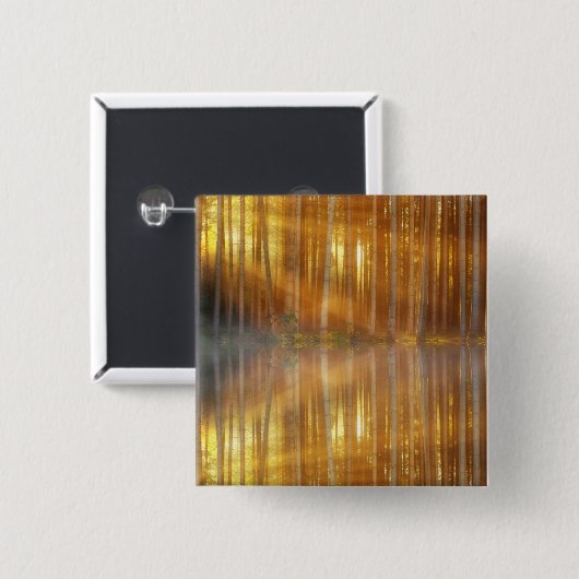 霧の森の風景 缶バッジ (正面&裏面)