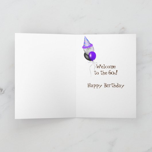 霧の森の60歳の悔やみや弔慰 カード (内部)