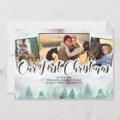 霧の森3写真手文字初めてのクリスマス シーズンカード (正面)