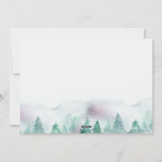 霧の森3写真手文字初めてのクリスマス シーズンカード (裏面)