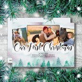 霧の森3写真手文字初めてのクリスマス シーズンカード