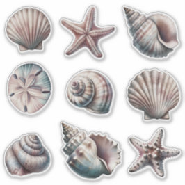 霧の様々な海のシェルシール – 9のセット シール