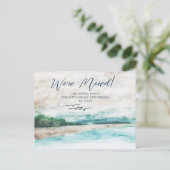 霧の水の色の風景を移動 ポストカード (スタンド正面)