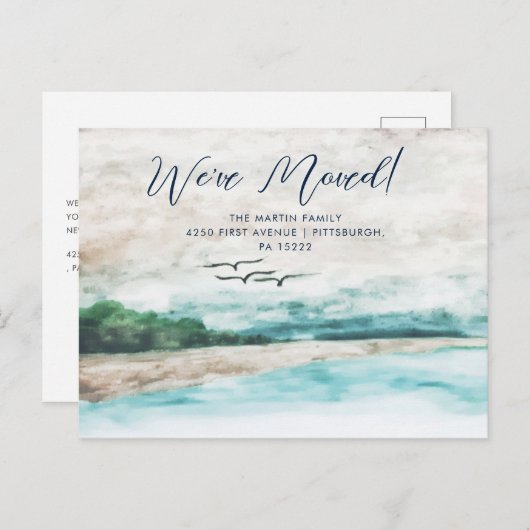 霧の水の色の風景を移動 ポストカード (正面/裏面)