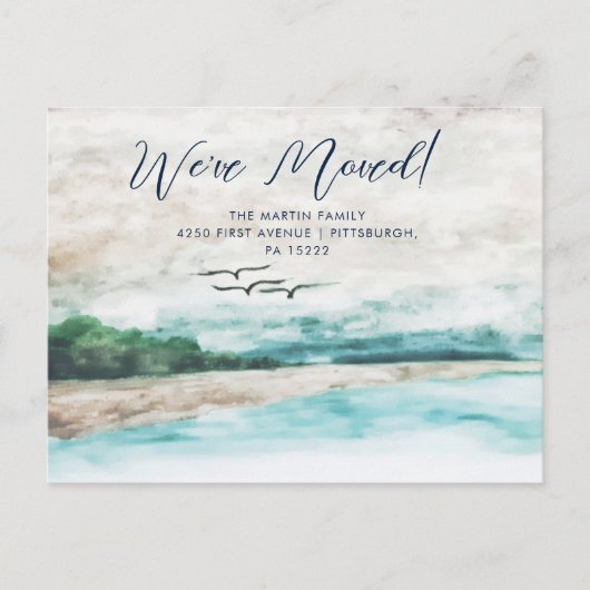 霧の水の色の風景を移動 ポストカード (正面)