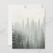 霧の水色の森の結婚式の日付を保存 (裏面)